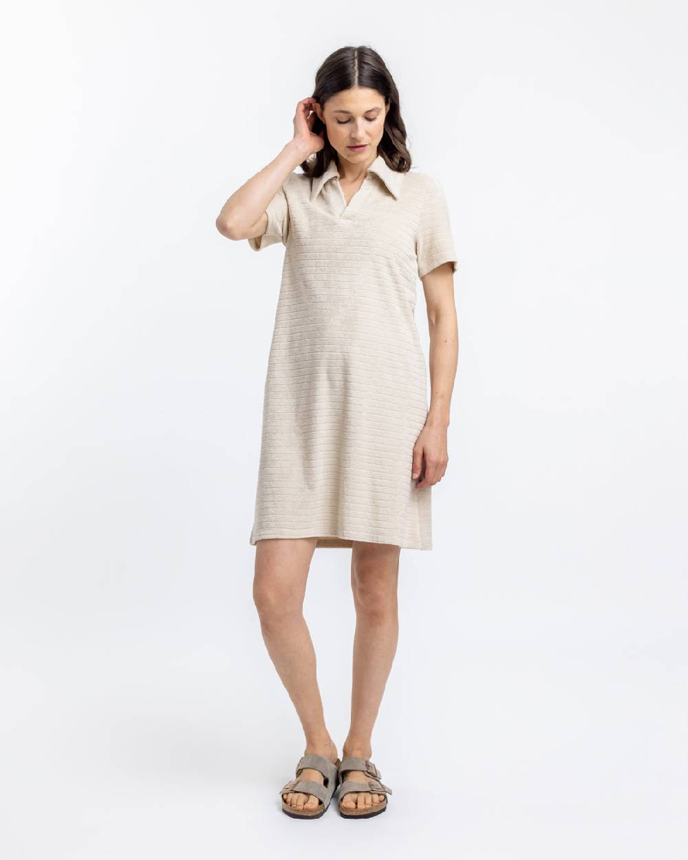 Rotholz Polo Kleid aus Bio Frottee Creme Nur noch ein Tag übrig