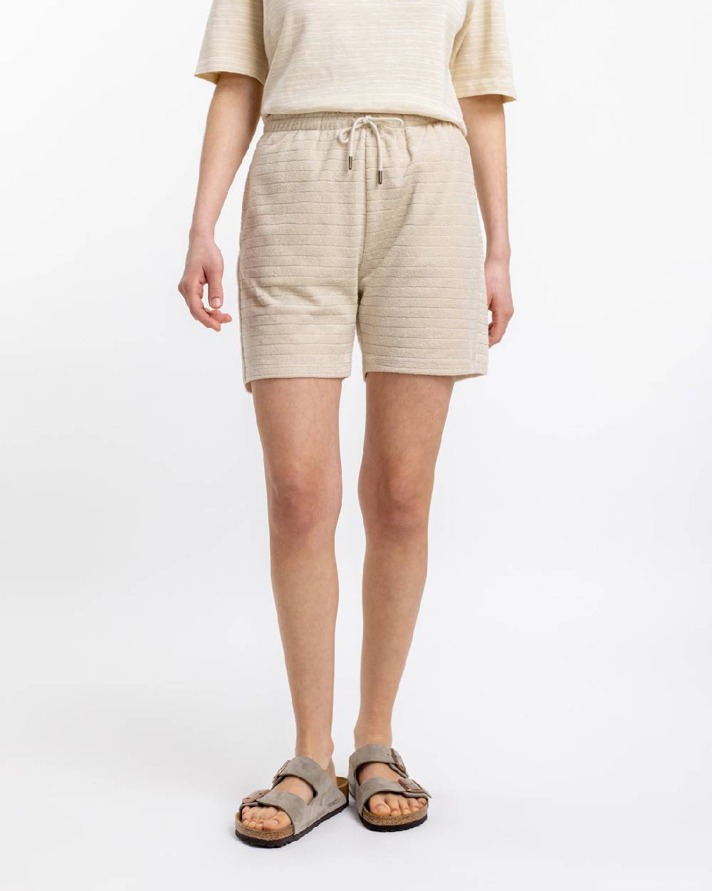 Rotholz Frottee Shorts aus Bio-Baumwolle Creme Clearance-Verkauf
