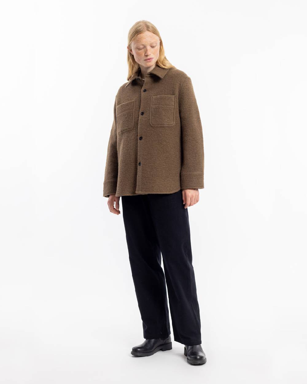 Rotholz Overshirt Bio Wollmischung - Braun Kostenloser Versand international