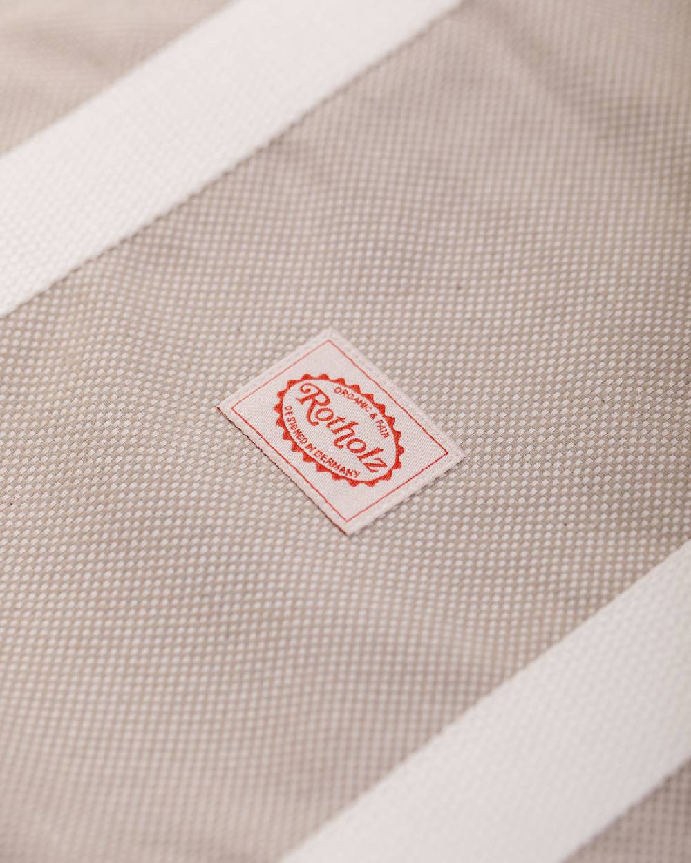 Rotholz Weekend Tote Bag aus Bio Canvas Beige Fabrikladen