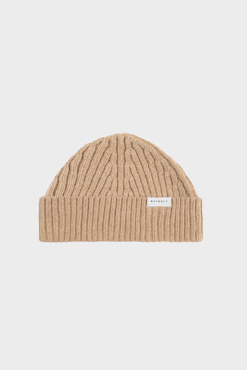 Rotholz Kurze Mütze Wollmix Ripp - Beige 50% Rabatt für begrenzte Zeit