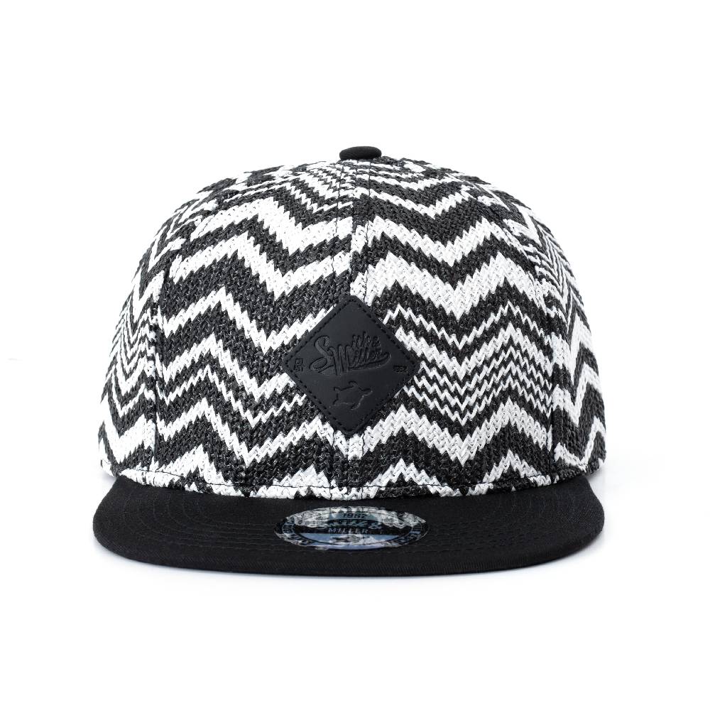 Smith & Miller Bast Flat Unisex Snapback Cap, black Kostenlose Rückgabe