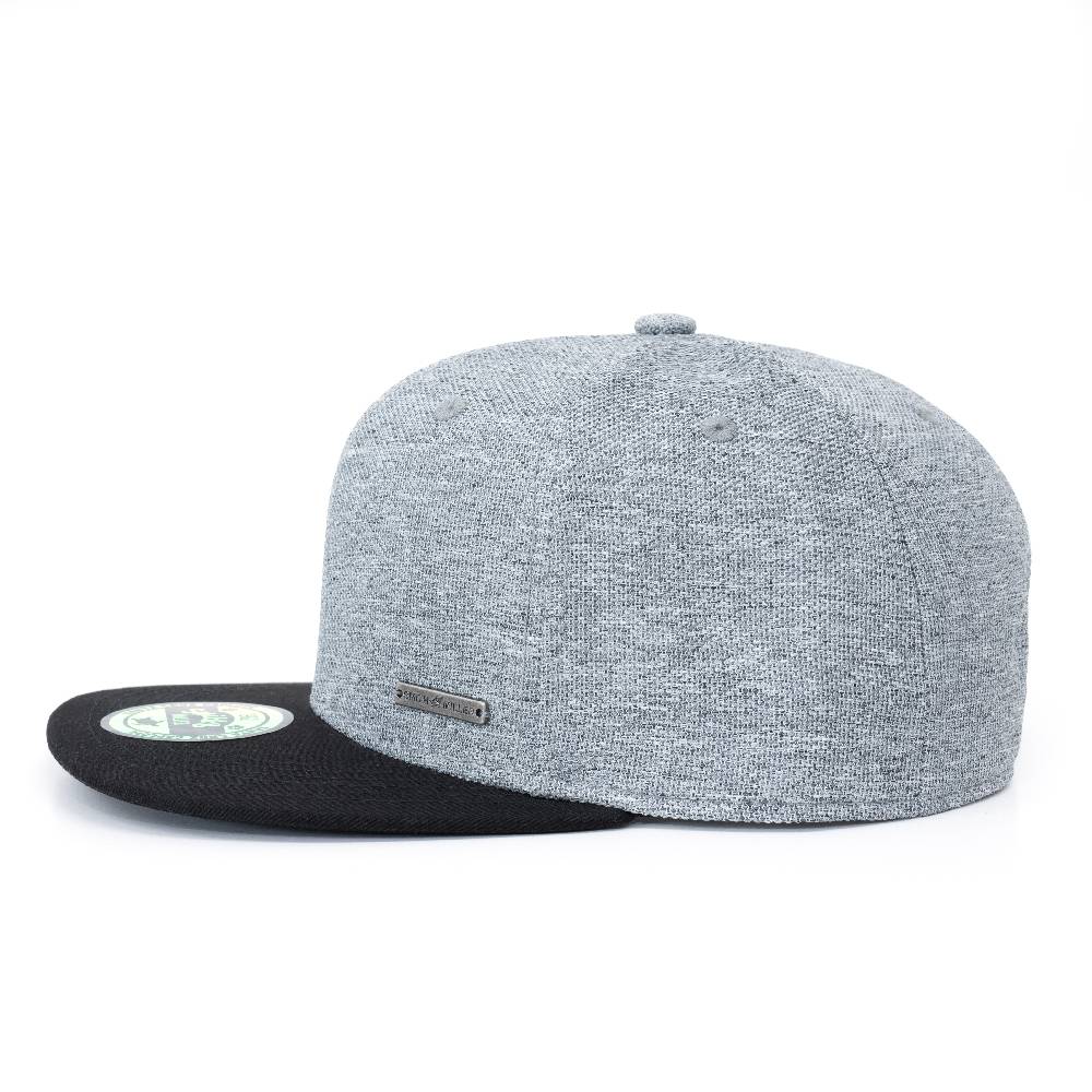 Smith & Miller Gabbs Unisex Snapback Cap, heather light grey-black Bis zu 50% Rabatt
