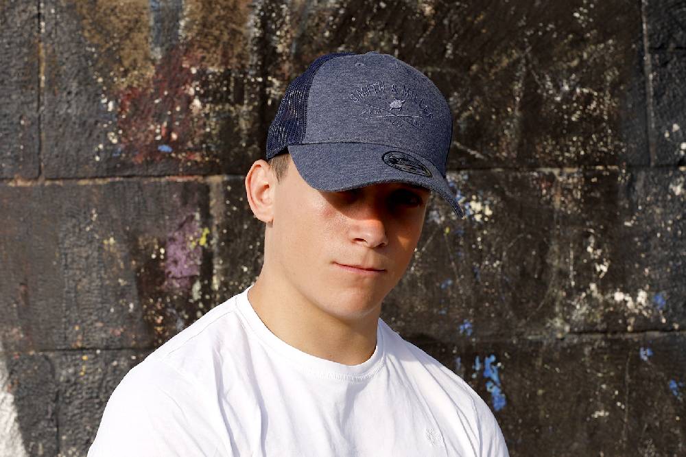 Smith & Miller Pico Rivera Unisex Trucker Cap, heather navy Letzte 2 Tage