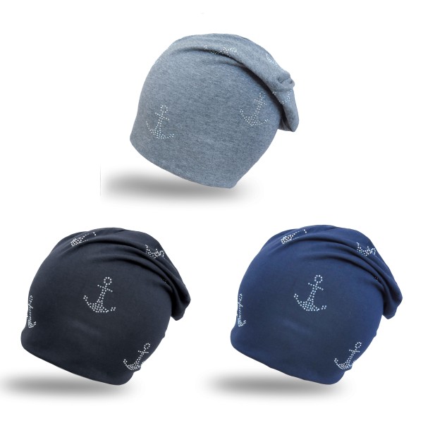 Sonia Originelli Beanie Kind "Mini Anker" Kindermütze Maritim Strasssteine Bis zu 55% Rabatt
