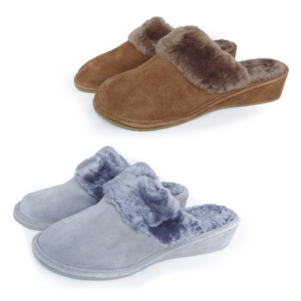 Sonia Originelli Damenpantoffel Schuhe Schaf Lammfell EVA Sohle Leder Outlet