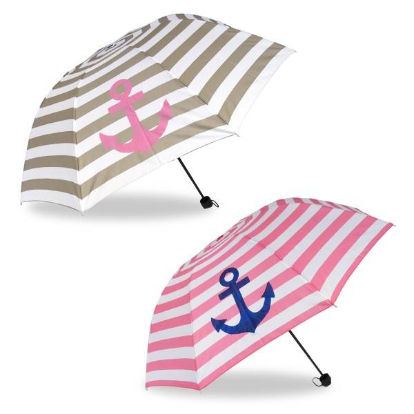Sonia Originelli Taschenschirm "Maritim" Anker Streifen Schutz Outlet