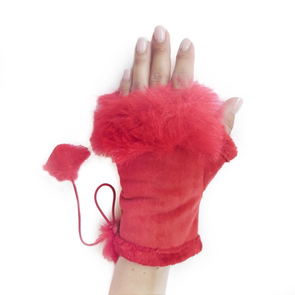Sonia Originelli Damenhandschuhe Fingerlos Wuschel Kunstfell Handstulpe Blitzverkäufe