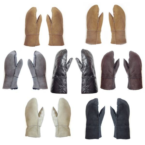 Sonia Originelli Fausthandschuh Schaf Lammfell Fäustlinge Leder Handschuhe Limitierter Zeitrabatt