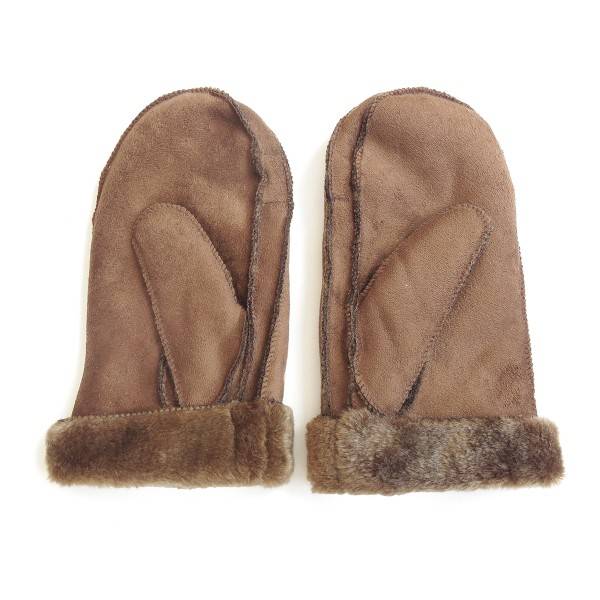 Sonia Originelli Fausthandschuhe Faux-Leder Velouroptik Kunstfell Samt Velvet kuschelig Sonderangebot
