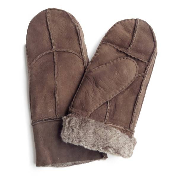 Sonia Originelli Fausthandschuhe Lammfell Schaffell echt Leder Patchwork Design Fäustlinge Rabatt