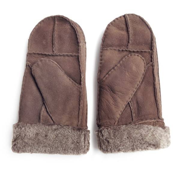 Sonia Originelli Fausthandschuhe Lammfell Schaffell echt Leder Patchwork Design Fäustlinge Rabatt
