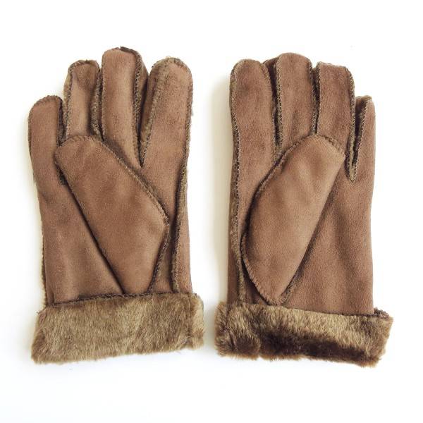 Sonia Originelli Fingerhandschuhe Faux-Leder Velouroptik Kunstfell Samt Velvet kuschelig Großer Ausverkauf