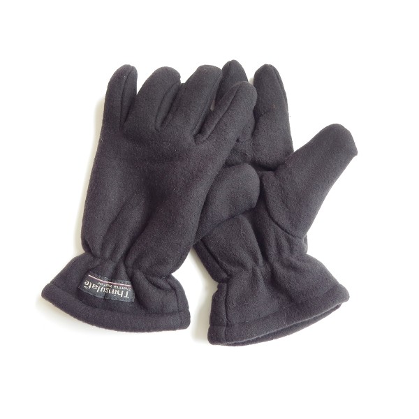 Sonia Originelli Handschuhe Winter Finger Fleece Schwarz Klettverschluss Saisonschlussverkauf