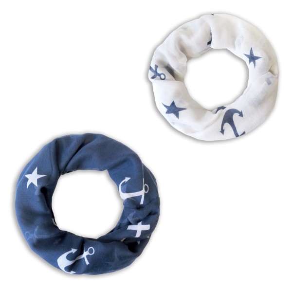 Sonia Originelli Loop Schal "Anker Sterne" Rundschal Sommer Neuheiten