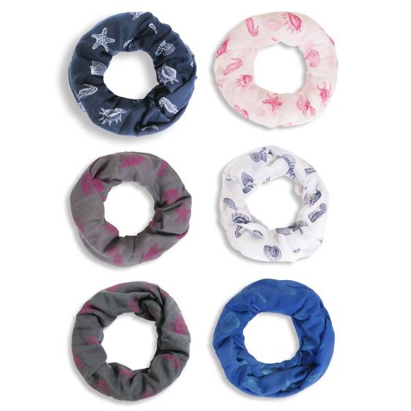 Sonia Originelli Loop Schal "Muschel" Maritim Reliefdruck Sommer Sonderangebote