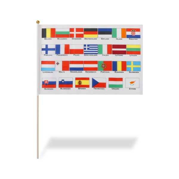 Sonia Originelli 10er Set Fahne Flagge Winkfahne "Europa 27 Länder" Handfahne EM WM Super Rabatt