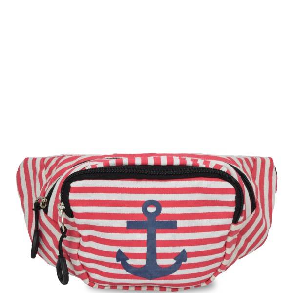 Sonia Originelli Bauchtasche "Anker" maritim gestreift Gürteltasche Freizeit Großer Ausverkauf