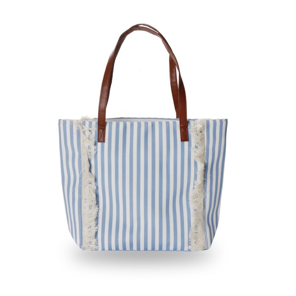 Sonia Originelli Canvas Shopper "Lobster" Fransen maritim gestreift Strandtasche wasserabweisend Exklusivangebot