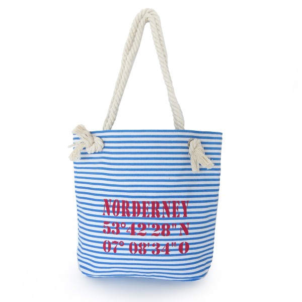 Sonia Originelli City Shopper "Norderney" maritim gestreift Koordinaten Canvas Vatertagsangebot