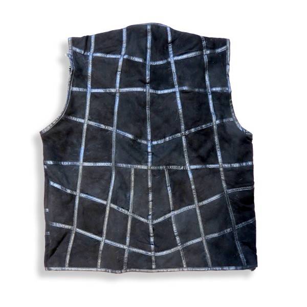 Sonia Originelli Herrenweste Naturfell Leder Patchwork Jacke Rabatt