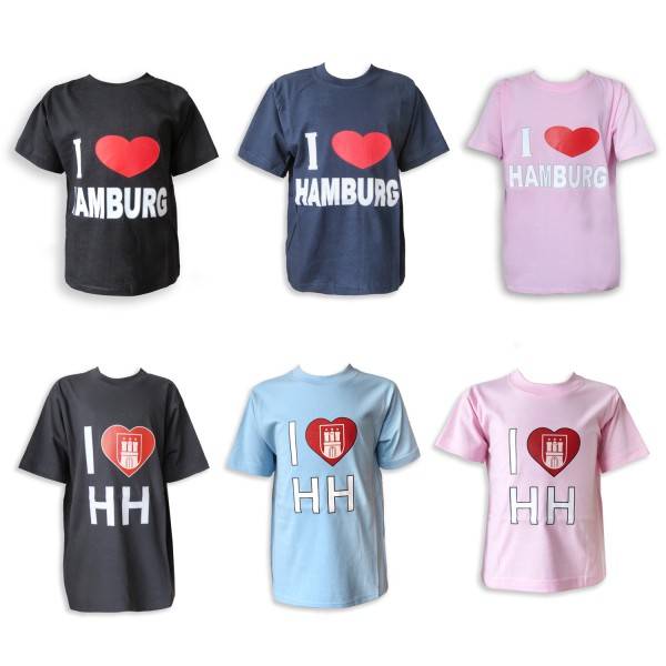 Sonia Originelli Kinder T-Shirt "I Love Hamburg" Wappen Baumwolle Exklusivangebot