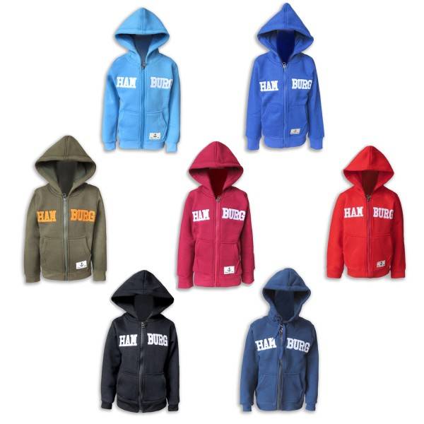 Sonia Originelli Sweatjacke "Hamburg" Kinder unifarben Jacke Hoodie bestickt Valentinstagsangebot