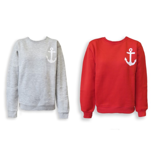 Sonia Originelli Sweatshirt "Meerweh" Anker Maritim Druck Damen Unifarben Pullover Heißer Verkauf