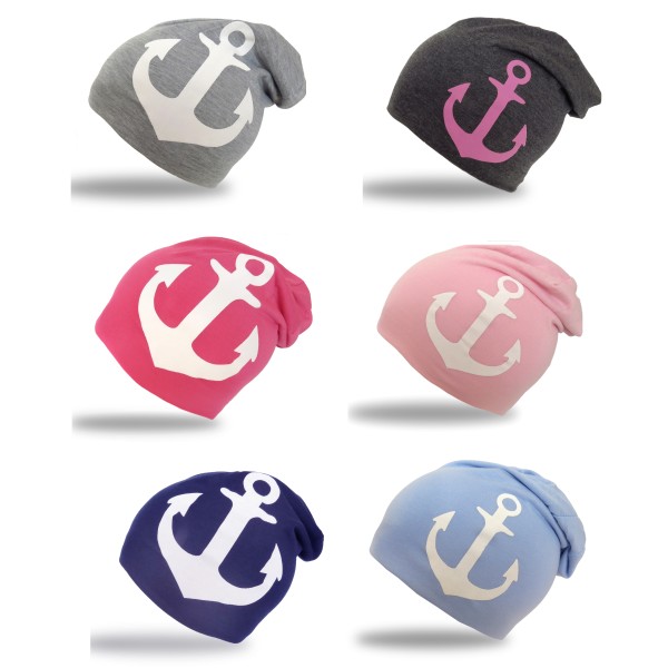 Sonia Originelli Beanie Mütze Kind "Anker" Kindermütze Maritim Tiefpreis
