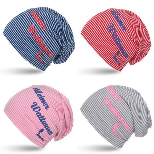 Sonia Originelli Beanie Mütze Kind "Kleiner Wattwurm" Maritim Streifen Kostenlose Rückgabe