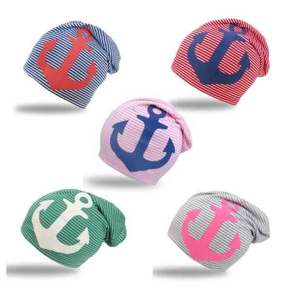 Sonia Originelli Beanie Mütze Kind "Maritim Anker" Kindermütze Streifen Begrenzte Freigabe