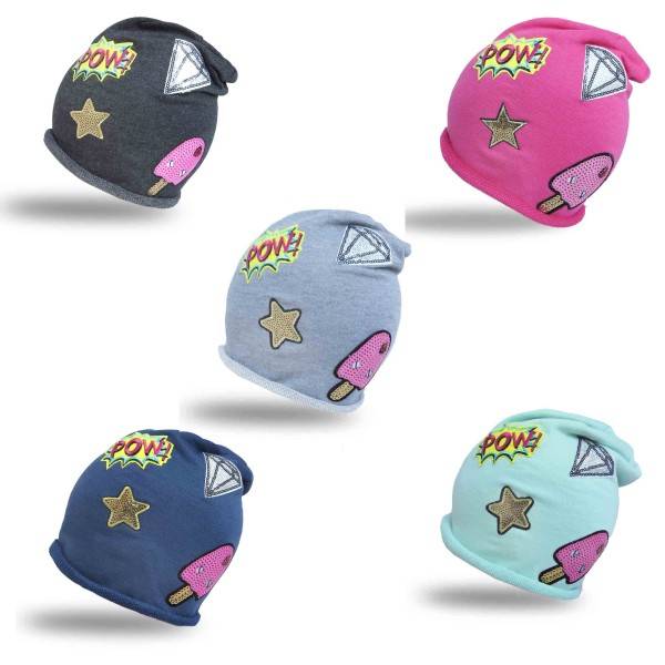 Sonia Originelli Beanie Mütze Kind Patch Aufnäher Diamant Eis trend Baumwolle Bis zu 60% Rabatt