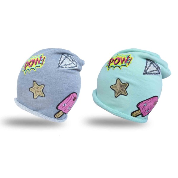 Sonia Originelli Beanie Mütze Patch Aufnäher Diamant Eis trend Baumwolle Black Friday Preise