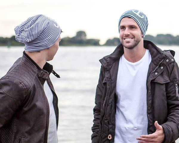 Sonia Originelli Fleece Beanie "Anker" Streifen Maritim Winter Unisex Weihnachtsangebot