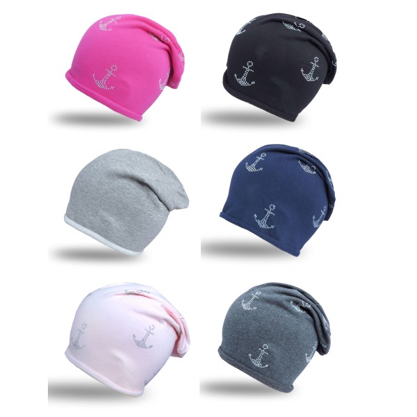 Sonia Originelli Fleece Beanie "Mini Anker Fleece" Strass Mütze Winter Premium Osterangebot