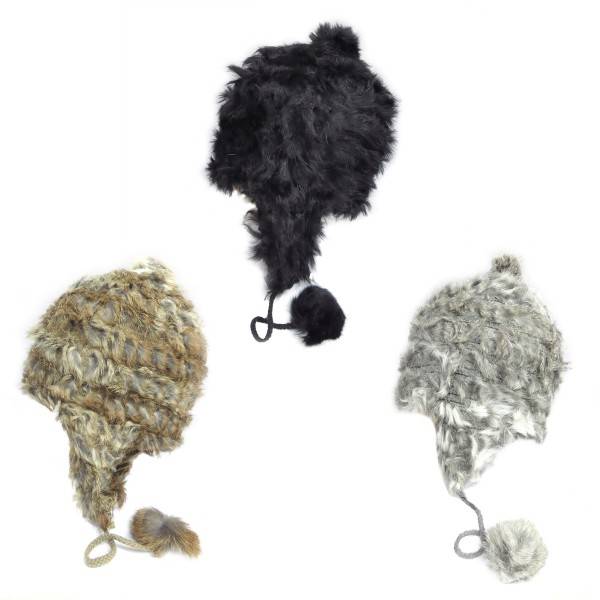 Sonia Originelli Inkamütze Echtfell Angora Winter Mütze Weich Bommel Online Outlet