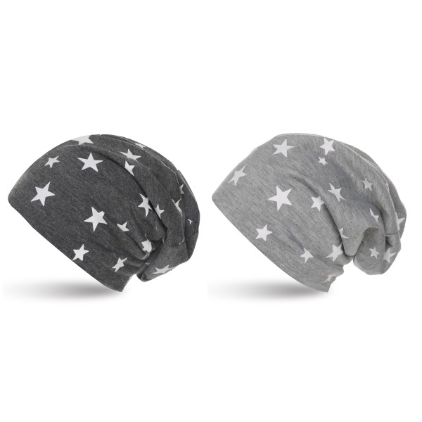 Sonia Originelli Kinder Beanie "Mini Sterne" Mütze Stars Overall Print Neuheiten