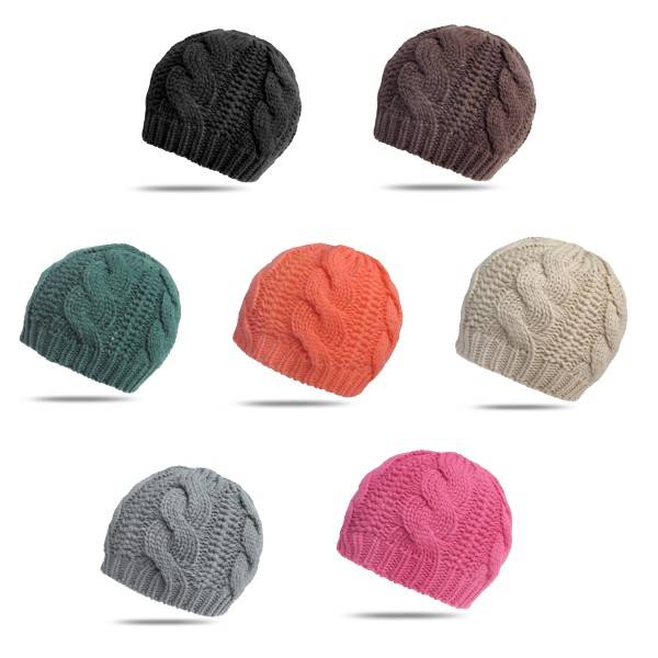 Sonia Originelli Strickmütze Wolle mit Zopfmuster klassisch Herbst Winter Wochenangebot