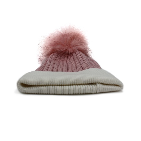 Sonia Originelli Winter Beanie Mütze "Zweiton" Kunstfell Bommel Zeitbegrenzte Promotion