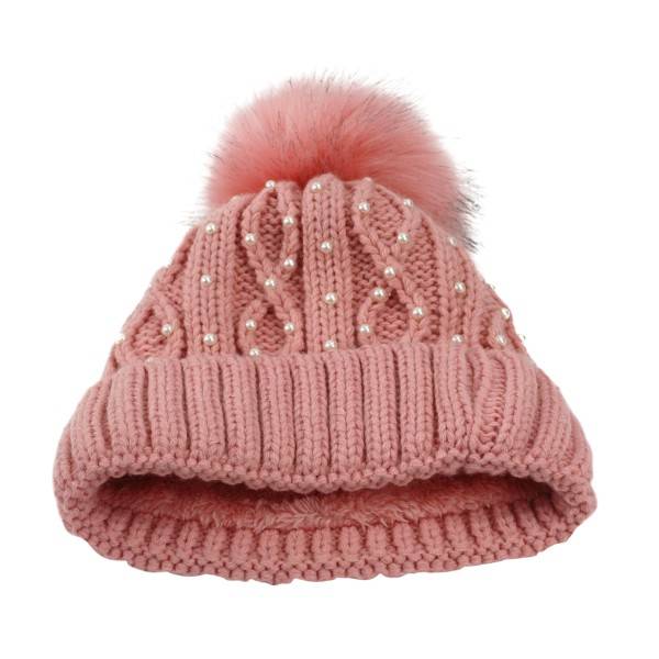 Sonia Originelli Winter Beanie Mütze Perlen Zopfmuster XL Bommel Teddyfell Bis zu 60% Rabatt