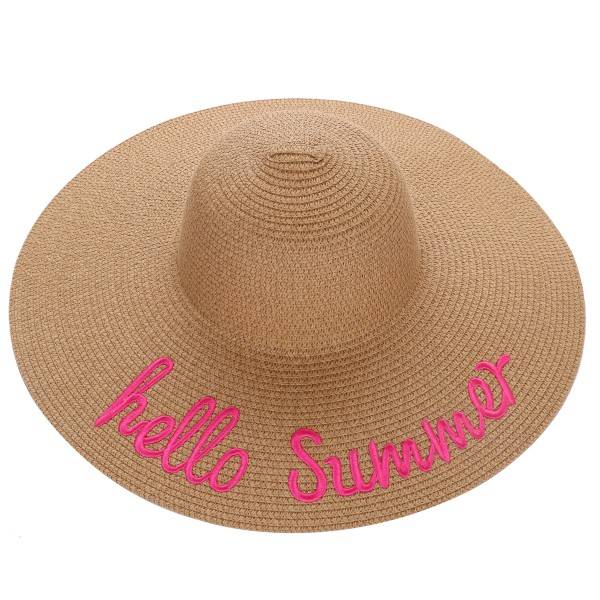 Sonia Originelli XXL Strohhut "Hello Summer" Damen Sommerhut Kopfbedeckung Strand Discount Store für neue Produkte