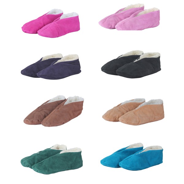 Sonia Originelli Wildlederhausschuh "Basic" Echt Leder Kuschelfell Schluffis Angebote