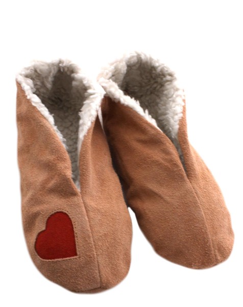 Sonia Originelli Wildlederhausschuh "Herz" Echt Leder Kuschelfell Puschen Schluffis Hotsell