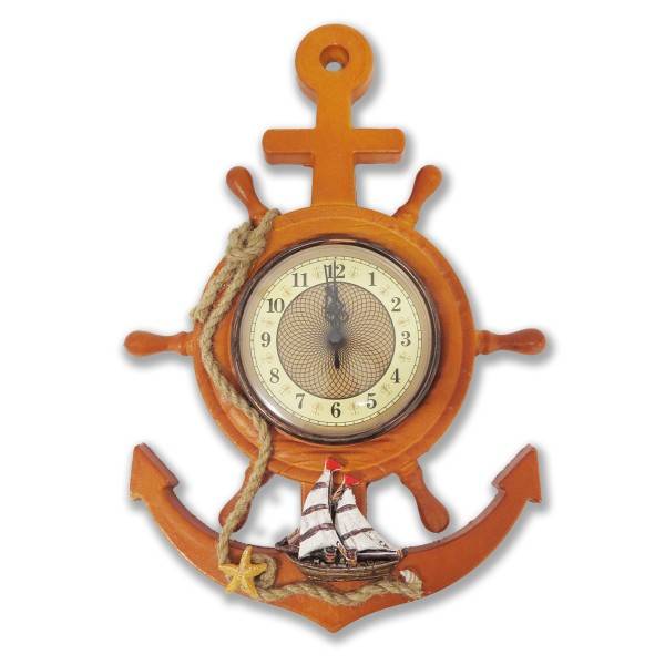 Sonia Originelli Seemannsuhr DA050 Küste Steurrad Uhr Schiffsuhr Anker Neueste Mode