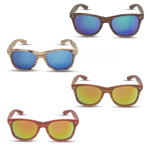 Sonia Originelli Sonnenbrille "Wooden Classic" Verspiegelt Brille Sommer Saisonale Angebote