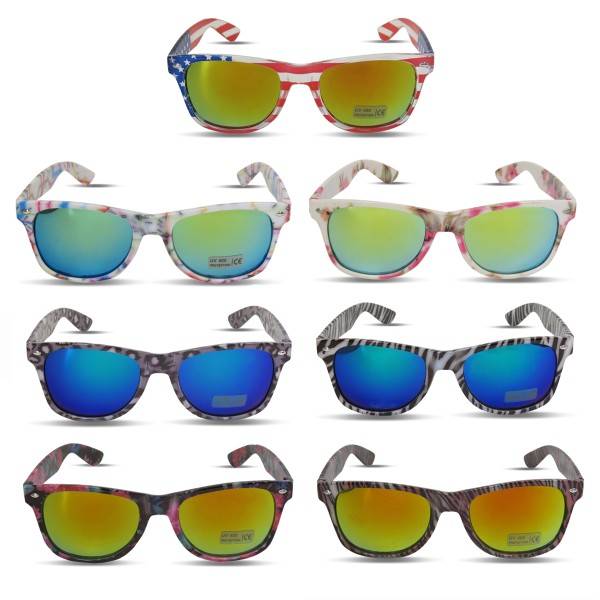 Sonia Originelli Sonnenbrille Leo Blume Verspiegelt Muster Party Fun Speichern exportieren
