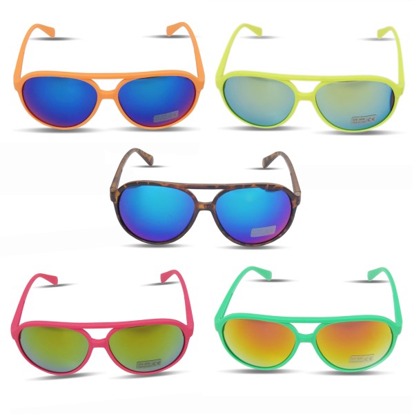Sonia Originelli Sonnenbrille Neon Knallig Verspiegelt Fun Brille zollfrei