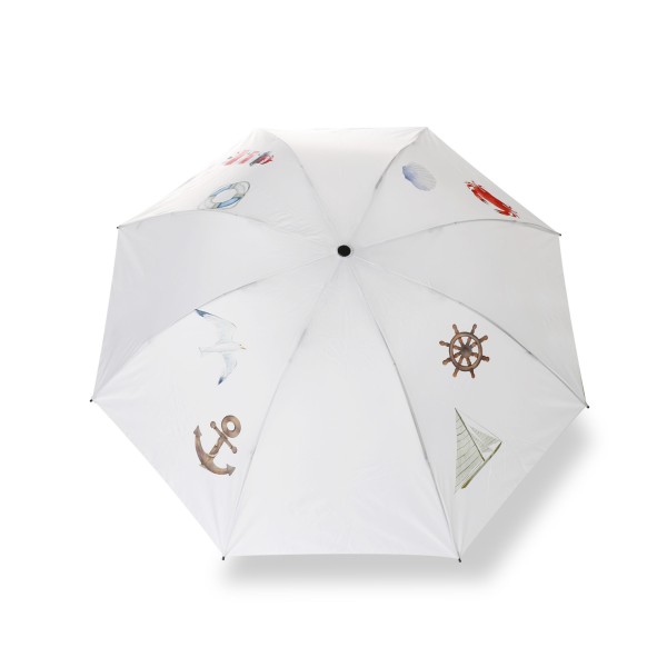 Sonia Originelli Taschenschirm "Nautic" maritime Aquarell Motive premium Regenschutz Anker Leuchtturm Günstiger Verkauf