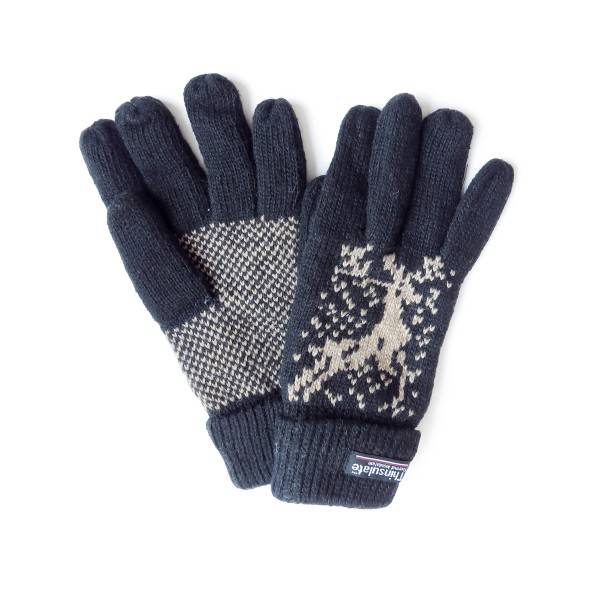 Sonia Originelli Strickhandschuhe Finger Umschlag Elch Wolle Fleece Winter Unisex Saisonschlussverkauf