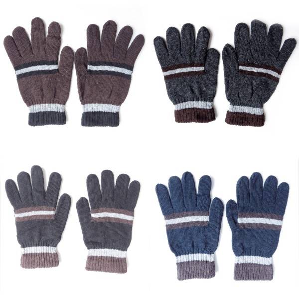Sonia Originelli Strickhandschuhe Herren Finger Winter Streifen Unisex Valentinstagsangebot